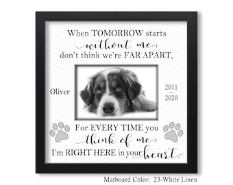 Pet Loss Gifts Dog, Personalized Pet Memorial Picture Frame, Cat Loss Gift, Dog Loss Gift, Pet Bereavement Gift, Pet Sympathy Memorial Gift