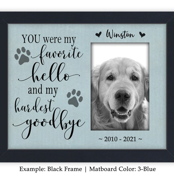 Pet memorial gift, you were my favorite hello, pet memorial frame, personalized pet frame, dog picture frame, pet personalized frame CAN-202