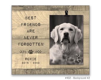 Best Friends are Never Forgotten Rustic Dog Memorial Gift, Pet Loss Gift for Cat or Horse, Personalized Pet Remembrance Frame, Picture Frame