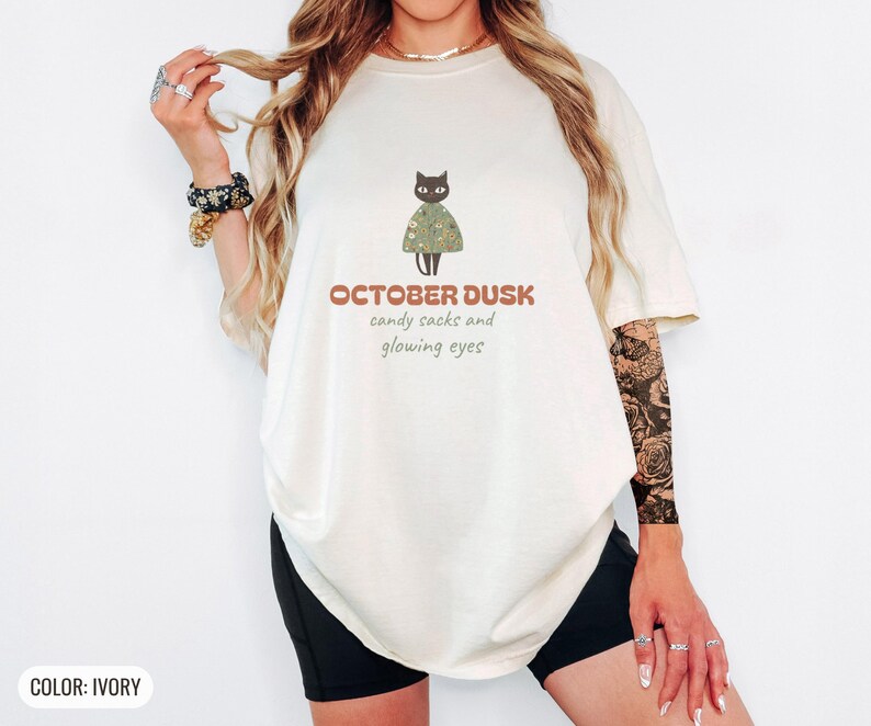 Cute Halloween Shirt - October Dusk - Comfort Colors Tee image 3