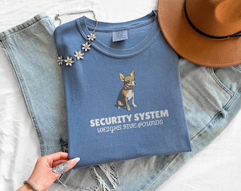 Small Dog Lover Shirt - Security System Comfort Colors Tee