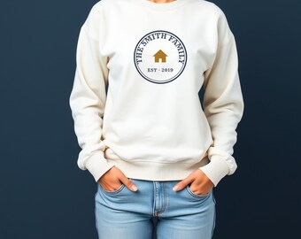 Family Est Sweatshirt - Custom Name Year Vintage Badge Crewneck
