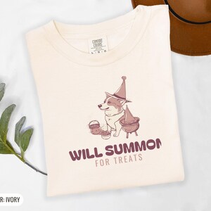Corgi Owner Halloween Shirt - Will Summon Comfort Colors Tee image 10