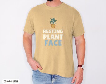 Gothic Plant Lover Halloween Shirt - Resting Plant Face Comfort Colors Tee
