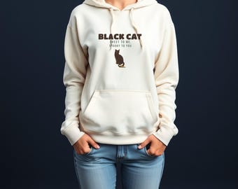Cat Lover Halloween Hoodie - Black Cat Pullover