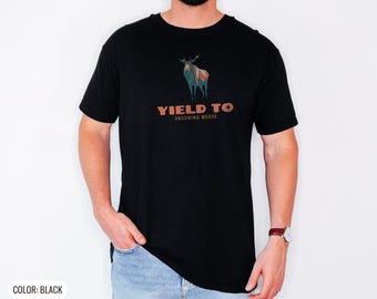 Yield To Oncoming Moose Shirt, National Park Gift, Black Comfort Colors Tee