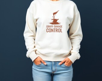 Felpa con cappuccio "Thanksgiving Host" - Girocollo "Gravy Damage Control"