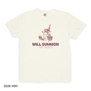 Corgi Owner Halloween Shirt - Will Summon Comfort Colors Tee image 9