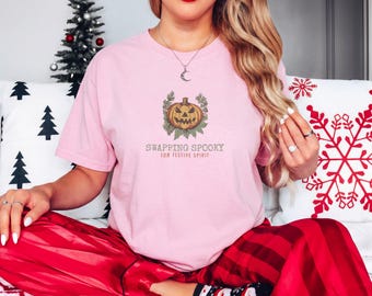 Swapping Spooky for Festive Spirit Shirt, Teacher Holiday Gift, Blossom Comfort Colors Tee