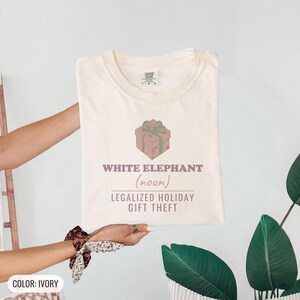 White Elephant Gift Theft Shirt, Funny Christmas Shirt, Ivory Comfort Colors Tee image 10