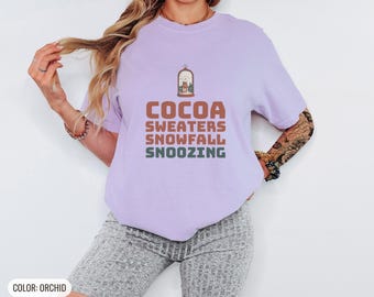 Snow Day Homebody Shirt - Cocoa Sweaters Snowfall Snoozing Tee