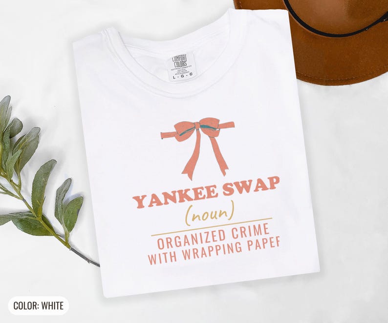 Yankee Swap Shirt, White Comfort Colors Tee image 8