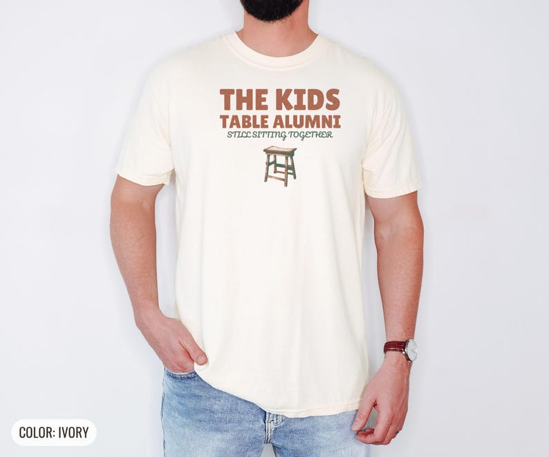 The Kids Table Alumni Shirt, Thanksgiving Shirt for Family, Orchid Comfort Colors Tee Ivory