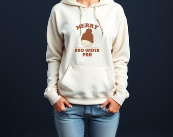 Golf Christmas Hoodie - Merry and Under Par Pullover