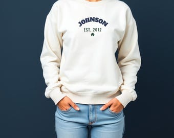 Family Est Sweatshirt - Custom Name Year Varsity Crewneck
