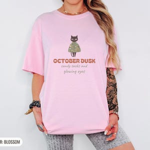 Cute Halloween Shirt - October Dusk - Comfort Colors Tee Blossom