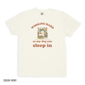 Working Hard Shirt, Dachshund Graphic Tee, Funny Dog Owner Tee, Ivory Comfort Colors Tee image 9