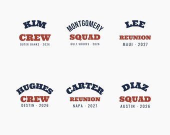 Group Shirt - Custom Name Place Year Varsity Budget-Friendly Group Shirts