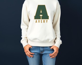 Monogram Sweatshirt - Custom Name Year Collegiate Crewneck
