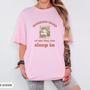 Working Hard Shirt, Dachshund Graphic Tee, Funny Dog Owner Tee, Ivory Comfort Colors Tee Blossom