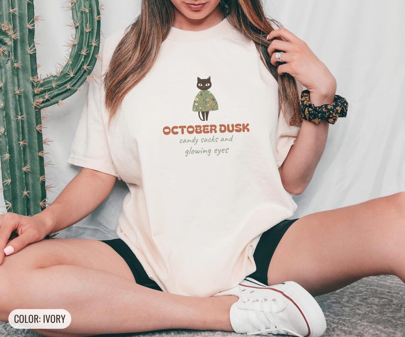 Cute Halloween Shirt - October Dusk - Comfort Colors Tee image 4