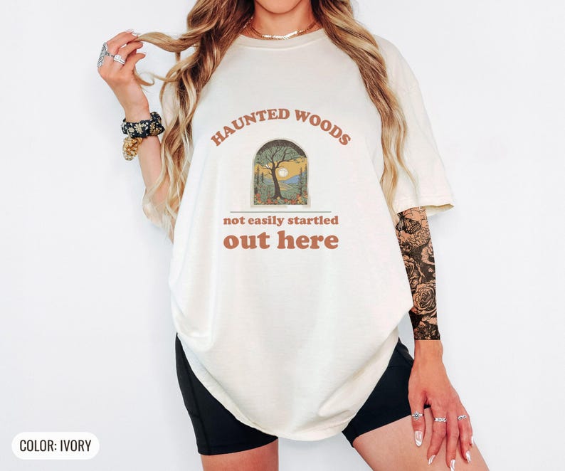 Spooky Halloween Fan Shirt - Haunted Woods Comfort Colors Tee image 5