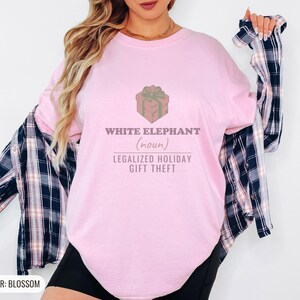 White Elephant Gift Theft Shirt, Funny Christmas Shirt, Ivory Comfort Colors Tee Blossom