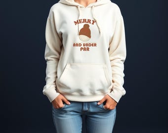 Golf Christmas Hoodie - Merry and Under Par Pullover