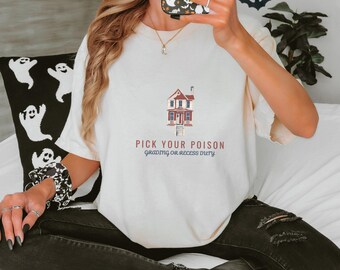 Pick Your Poison Grading Or Recess Duty Tee, Sarcastic Educator Gift, Seafoam Comfort Colors Tee
