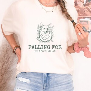 Corgi Fall Shirt - Falling for the Sploot Season Comfort Colors Tee image 4