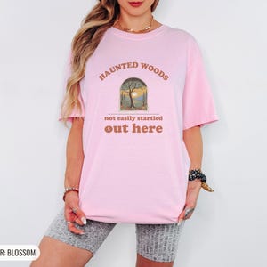 Spooky Halloween Fan Shirt - Haunted Woods Comfort Colors Tee Blossom