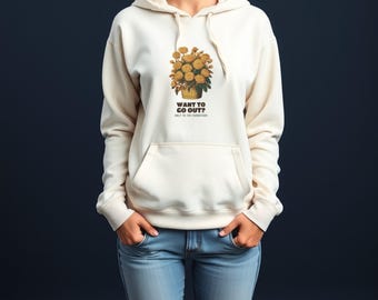Farmstand Fall Hoodie – Chrysanthemum Bucket Print, Autumn Enthusiast Pullover