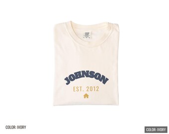 Family Est Shirt - Custom Name Year Varsity Comfort Colors Tee