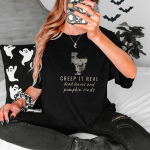 Creep It Real Shirt, Spooky Halloween Tee, Dark Academia Gift, Black Comfort Colors Tee
