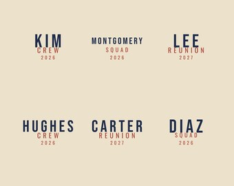 Group Shirt - Custom Name Place Year Minimal Comfort Colors Tee