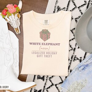 White Elephant Gift Theft Shirt, Funny Christmas Shirt, Ivory Comfort Colors Tee image 11