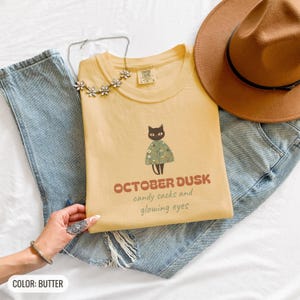 Cute Halloween Shirt - October Dusk - Comfort Colors Tee Butter