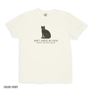 Black Cat Halloween Shirt - Don't Cross My Path Comfort Colors Tee image 8