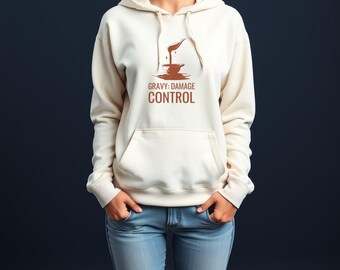 Felpa con cappuccio per il Giorno del Ringraziamento - Pullover per il controllo dei danni causati dal sugo