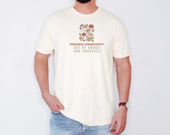 Pizzeria Emergency Shirt, Funny Pizza Lover Gift, Retro Foodie Tee, Ivory Comfort Colors Tee