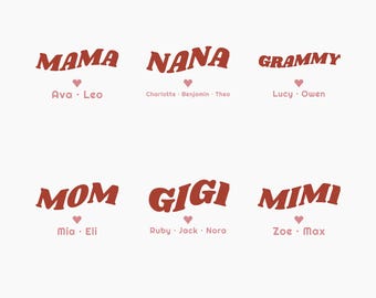 Mama Shirt - Custom Kids Names Retro Comfort Colors Tee