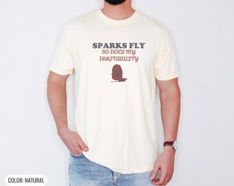 Men's Welder Shirt - Sparks Fly, Gildan Softstyle Tee