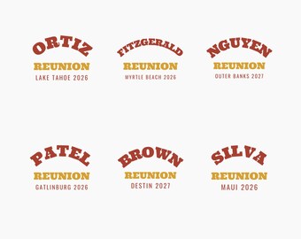 Family Reunion Shirt - Custom Name Place Year Varsity Comfort Colors Tee