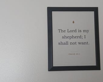 The Lord Is My Shepherd Print, Psalm 23 KJV Bible Verse Wall Art, Printable Scripture Decor, Christian Gift, Instant Download