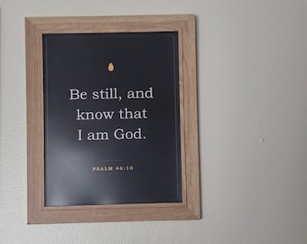 Be Still and Know That I Am God Print, Psalm 46:10 KJV Bible Verse Wall Art, Printable Scripture Decor, Christian Gift, Instant Download