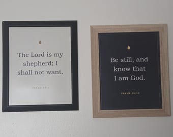 Scripture Wall Art Printable Set, 8 KJV Bible Verse Prints, Christian Home Decor, Instant Download, 4 Sizes, Cream & Charcoal
