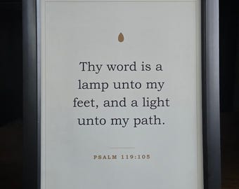 Thy Word Is a Lamp Unto My Feet Print, Psalm 119:105 KJV Bible Verse Wall Art, Printable Scripture Decor, Christian Gift, Instant Download