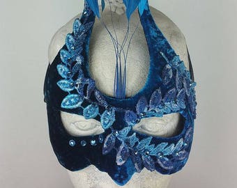 Blue Fern Masquerade Mask//Blue Masquerade Mask//Masquerade Mask Blue//Masquerade Mask//Mask??Halloween Masquerade Mask//Mardi Gras Mask