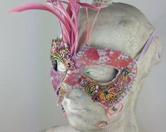 Pink Masquerade Mask//Masquerade Mask Pink//Flower Masquerade Mask//Masquerade Mask Flower//Halloween Masquerade//Mardi Gras Masquerade