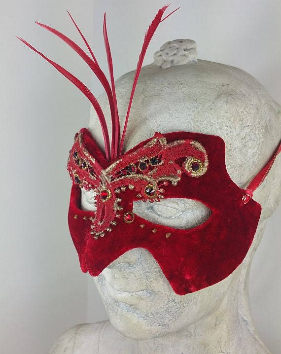 Red and Black Mens Masquerade MaskMasquerade Mask MensMasquerade MaskMasquerade Ball MaskMaskHalloween MaskMardi Gras Mask
